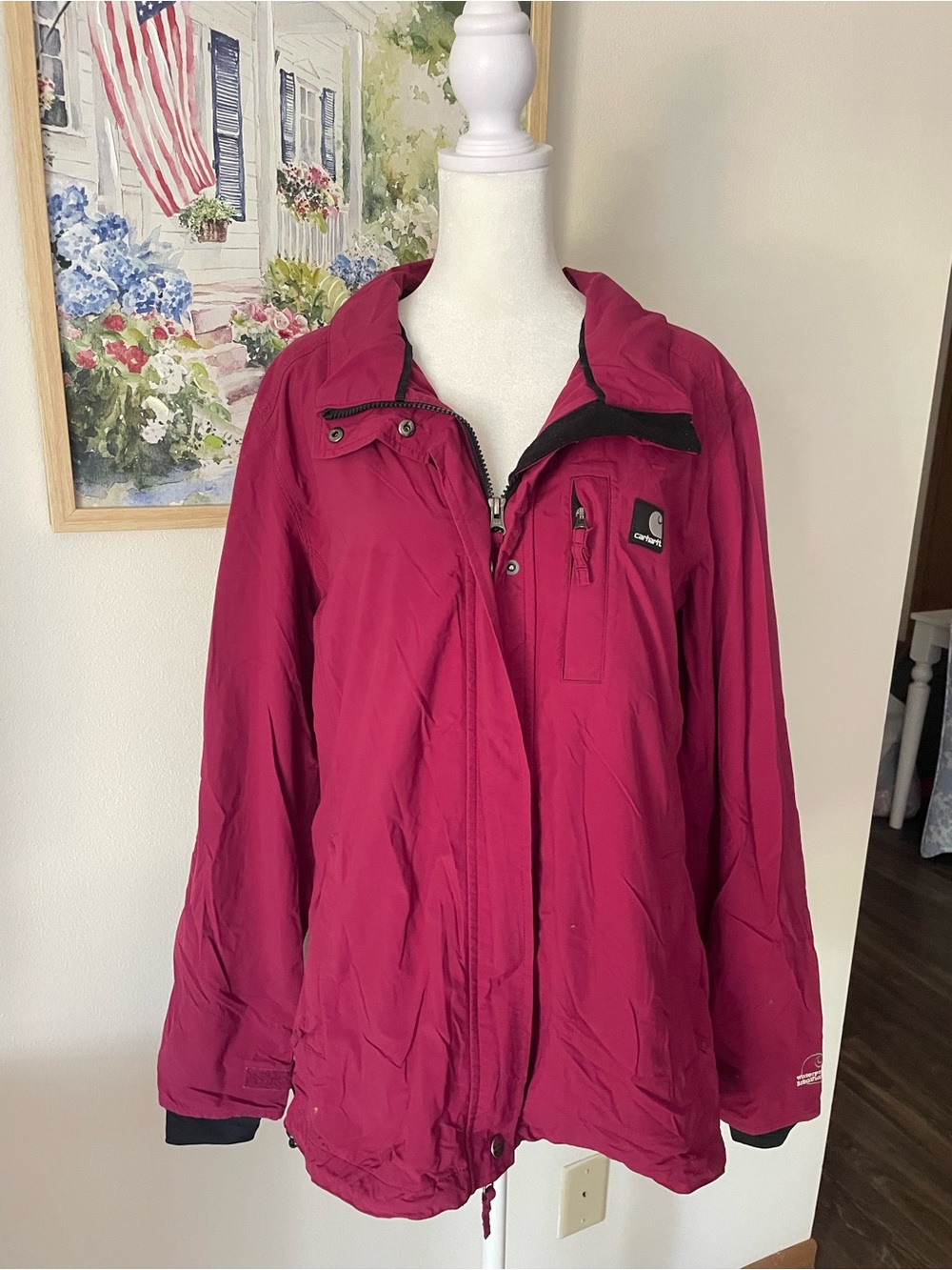 Carhartt Pink Waterproof Breathable Rain Jacket Women’s Large